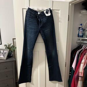 Abercrombie and Fitch never before worn mid-rise dark wash bootcut jean